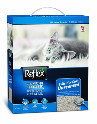 KumReflex Hassas Kediler İçin Parfümsüz Topaklanan Kedi Kumu 10 Lt