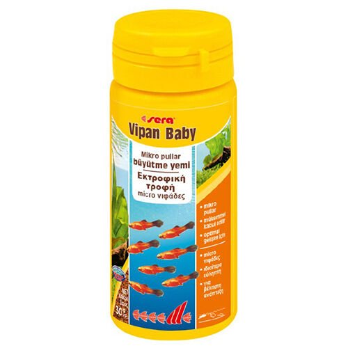 Sera Vipan Baby Tropikal Yavru Balıklar için Pul Büyütme Yemi 50 ml