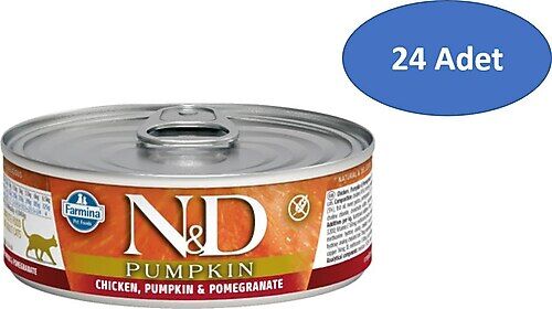 N&D Balkabak Tavuk & Narlı Kedi Konserve 80g 24 ad
