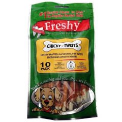 Freshy Tavuklu Twist Kurutulmuş Et Kaplı Köpek Çiğneme Çubuk 10 adet