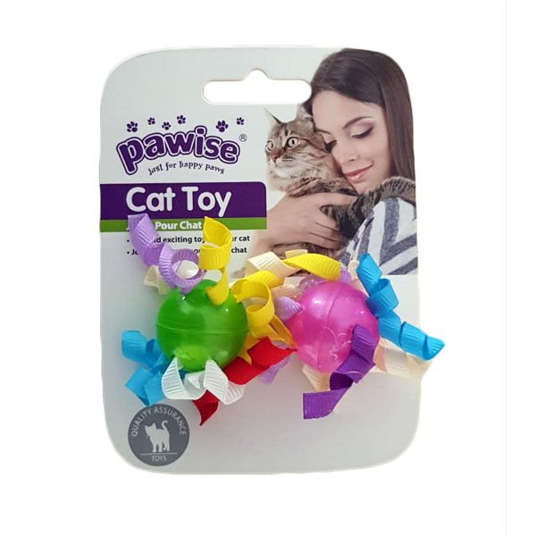 Pawise Saçaklı Top Kedi Oyuncağı 2li