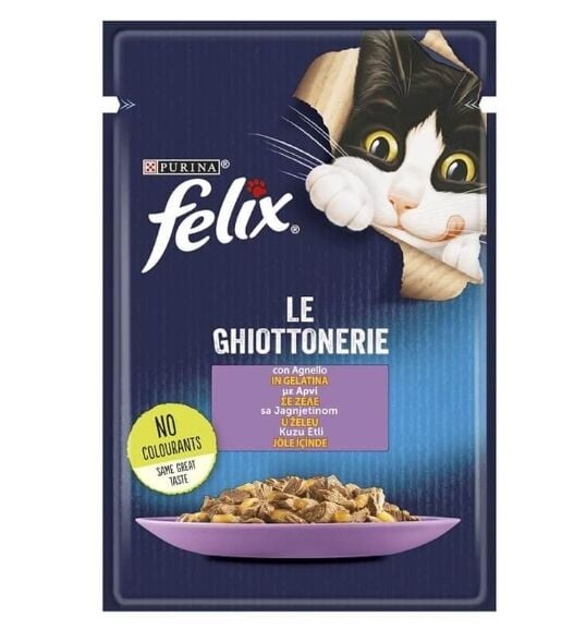 Felix Kuzu Etli Kedi Yaş Mama 26x85g