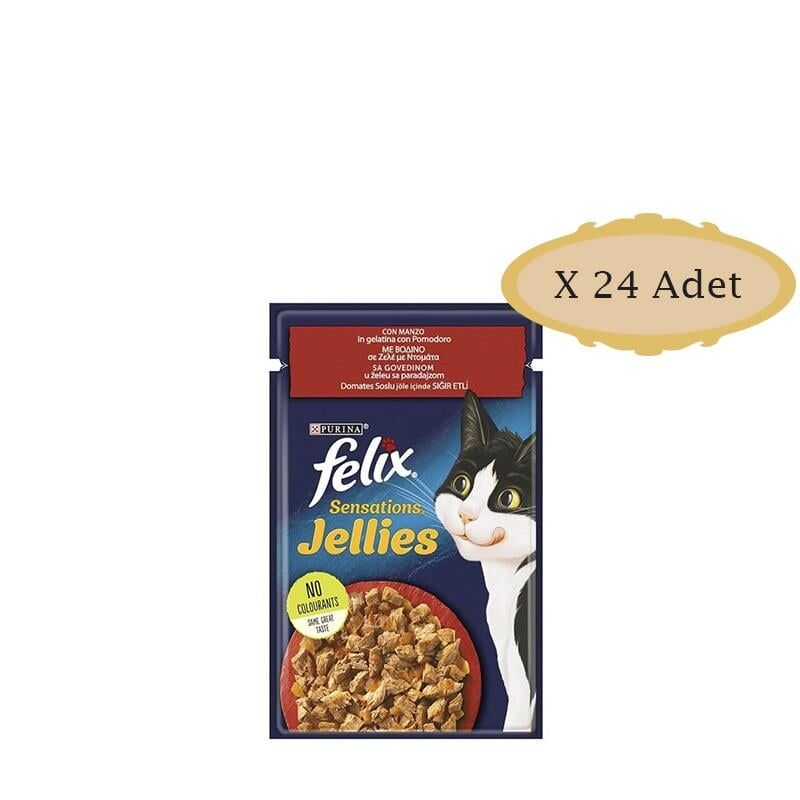 Felix Sensation Sığır & Domatesli Pouch 85Gr X 24