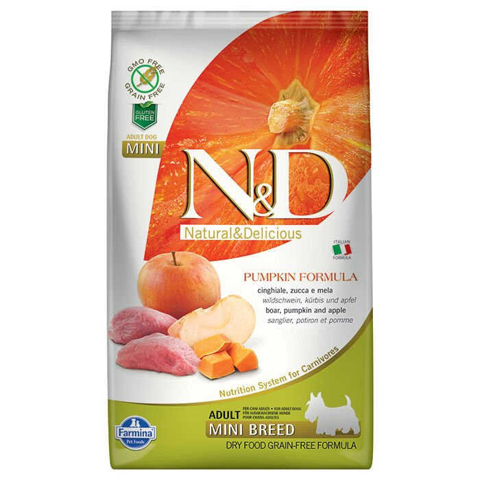 N&D Balkabak Yaban Domuzu Elmalı Küçük Irk Yetişkin Köpek Mama 2,5 kg