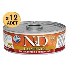 N&D Balkabak Tavuk & Narlı Kedi Konserve 80g 12 Adet