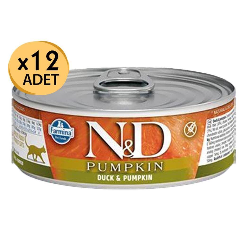 N&D Balkabak Ördekli Kedi Konservesi 80 Gr  X 12 Adet