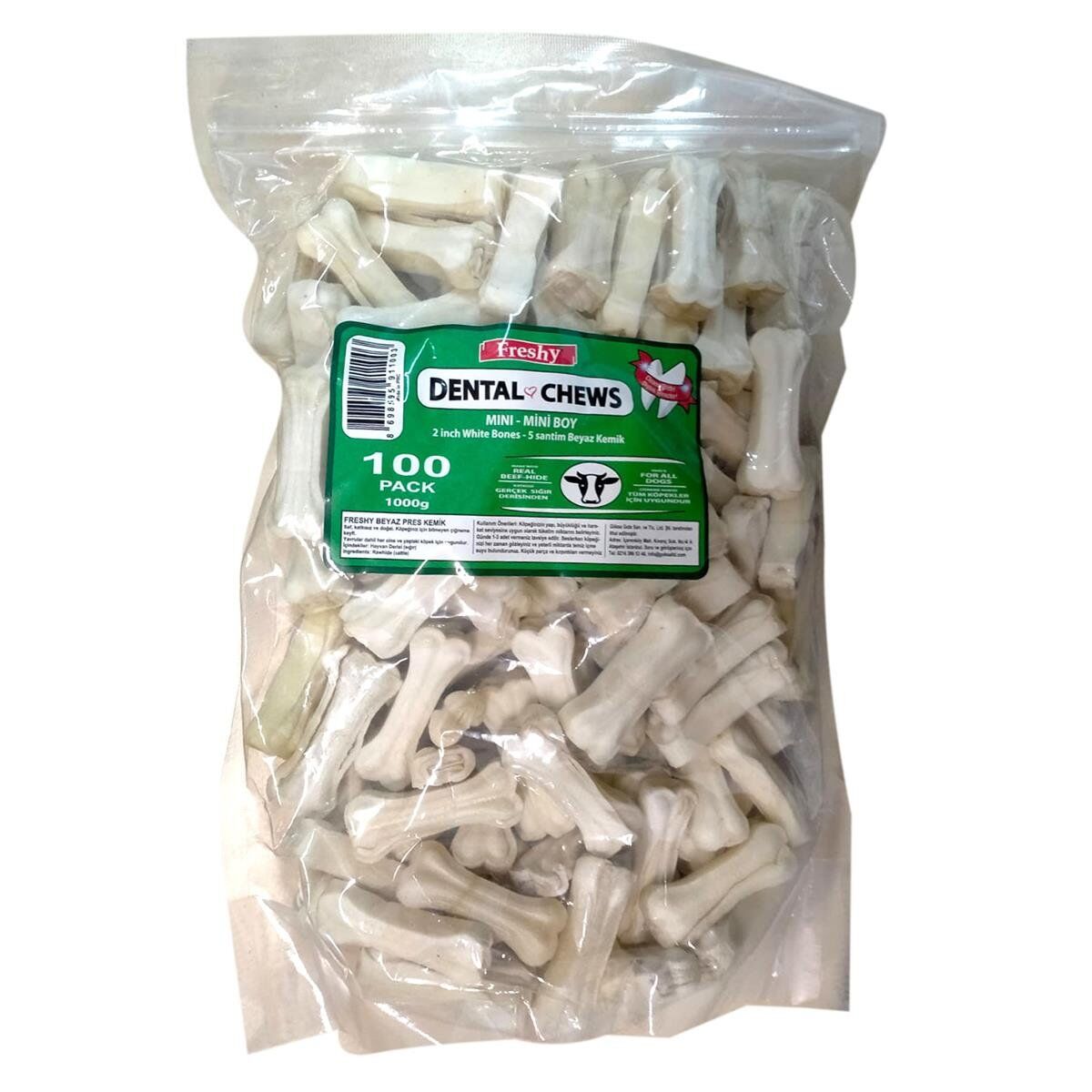 Freshy Beyaz Dental Mini Kemik 100Lü Paket 5Cm