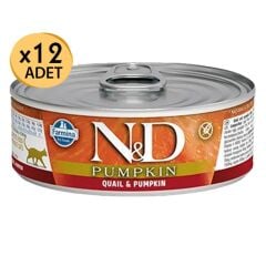 N&D Balkabak Bıldırcınlı Kedi Konservesi 80Gr X 12 Adet