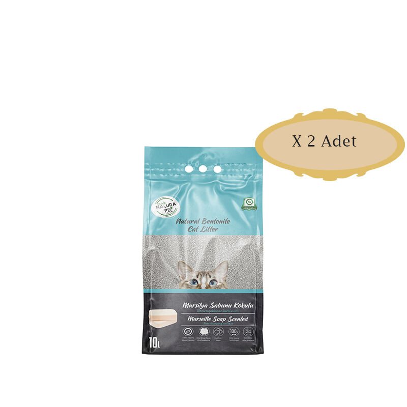 Eco Natura Pet Marsilya Sabun Kokulu İnce Tane Bentonit Kedi Kumu10Lt X 2 Adet