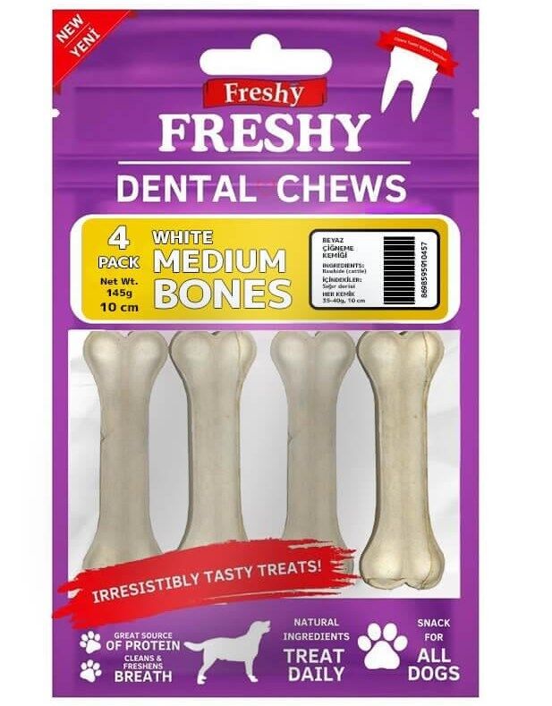 Freshy Beyaz Dental Kemik 4Li Paket 10Cm