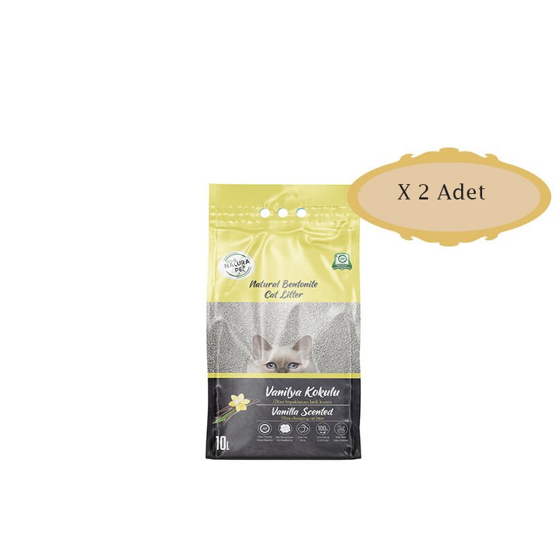 Eco Natura Pet Vanilya Kokulu İnce Taneli Bentonit Kedi Kumu 10Lt X 2 Adet