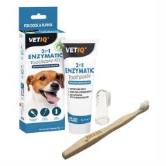 VetIQ 2in1 Enzymatic Köpek Diş Macunu ve Diş Fırçası Seti 70 gr