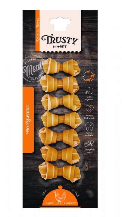M-Pets Trusty Chicken Tatlı Patatesli Köpek Kemiği 7cm 140gr 7li Paket