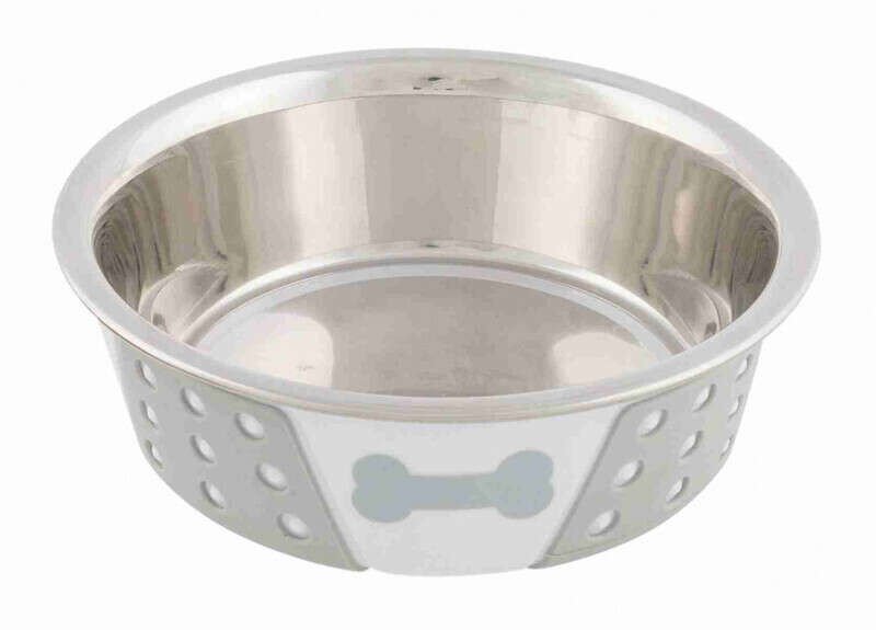 Trixie Köpek Mama Su Kabı, Paslanmaz Çelik 0,75lt/ø 17 cm, Beyaz/GRİ