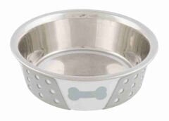 Trixie Köpek Mama Su Kabı, Paslanmaz Çelik 0,75lt/ø 17 cm, Beyaz/GRİ