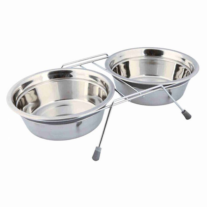 Trixie Köpek Mama Su Kabı, Tıkırtısız, Paslanmaz Çelik, 2 x 1,5 lt/ø 25 cm,