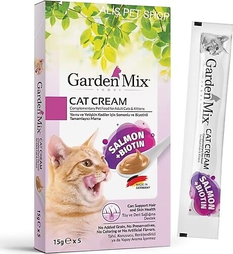 Garden Mix Biyotin ve Somonlu Krema Kedi Ödül Maması 15gr (5'li)