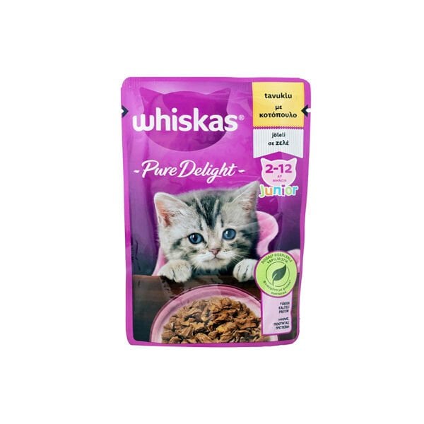 Whiskas Pouch Pure Delight Tavuklu Yavru Kedi85x 12 adet