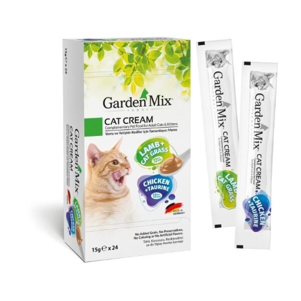 Garden Mix Kuzulu ve Tavuklu Krema Kedi Ödül Maması 15gr (24'lü)