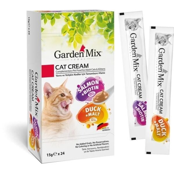Garden Mix Somonlu ve Ördekli Krema Kedi Ödül Maması 15gr (24'lü)