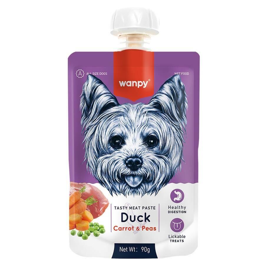 Wanpy Taze Ördekli Havuçlu 10'lu Köpek Et Ezmesi 90 gr Pıwp-032