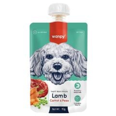 Wanpy Taze Kuzulu Havuçlu 10'lu Köpek Et Ezmesi 90 gr Pıwp-034