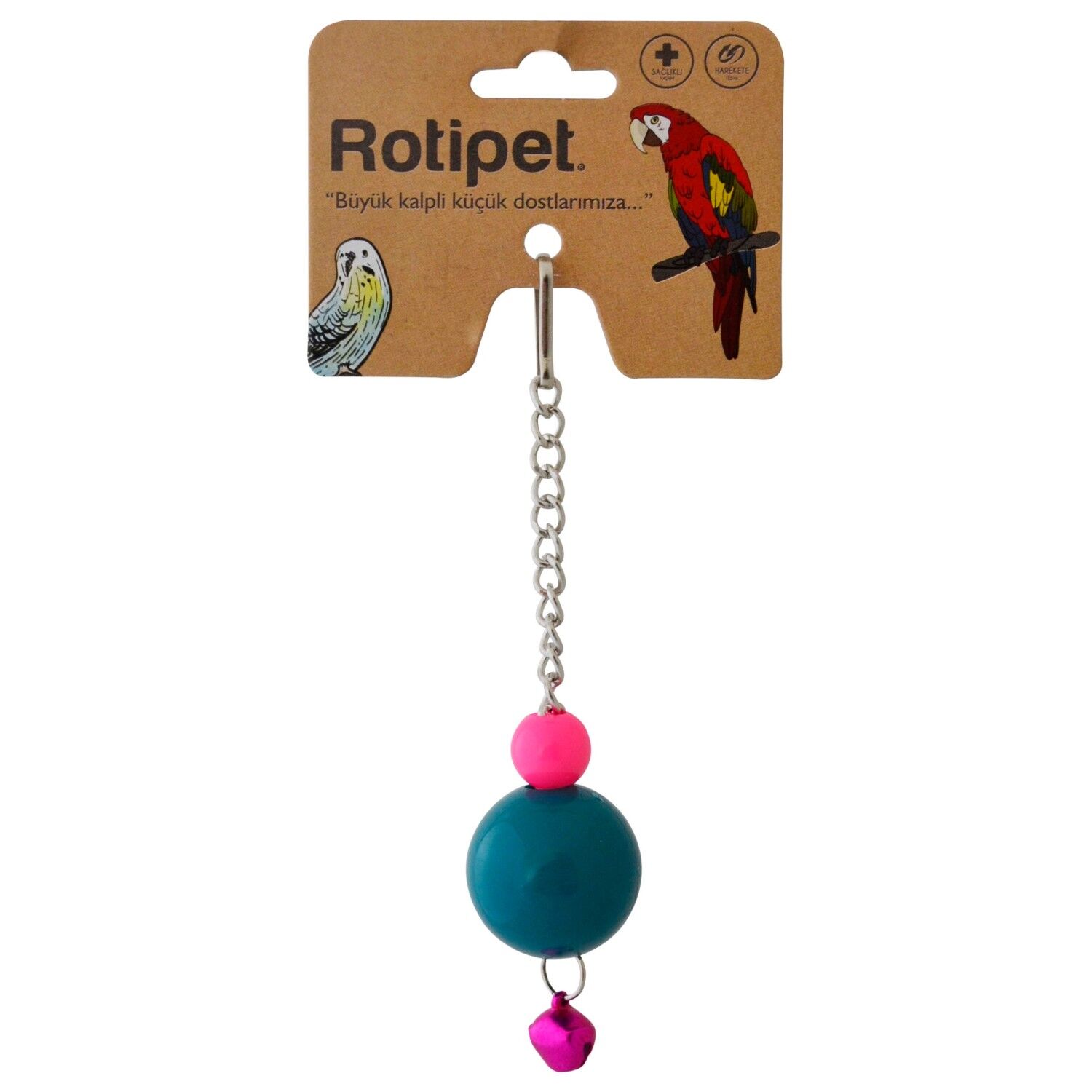Rotipet Şekilli Plastik Toplu Sarkaç Kuş Oyuncağı