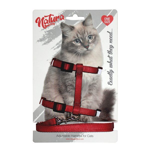 Natura Yetişkin Kedi Bel Tasması - Kırmızı