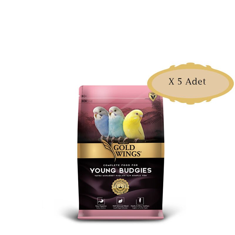Gold Wings Premium Yavru Muhabbet Kuşu Yemi 1 Kg X 5 Adet