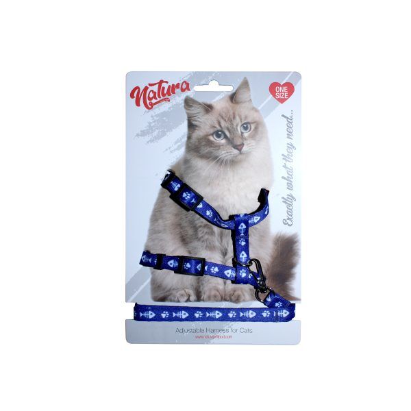 Natura Yetişkin Kedi Bel Tasması - Kılçık Ve Pati Mavi