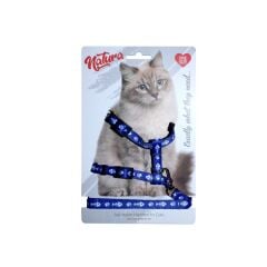 Natura Yetişkin Kedi Bel Tasması - Kılçık Ve Pati Mavi