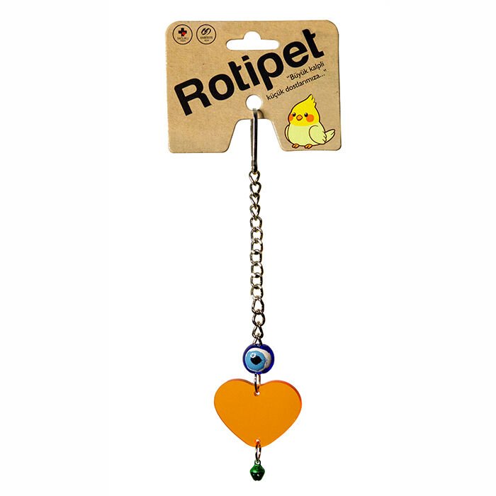 Rotipet Kuş Oyuncağı Akrilik Şekilli Sarkaç Kalp