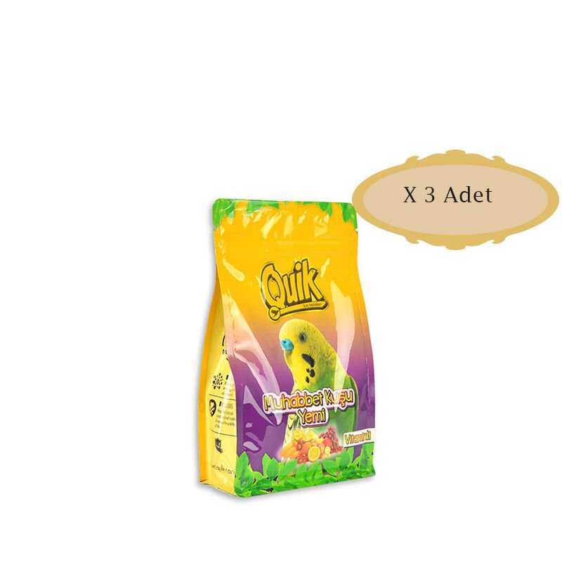 Quik Muhabbet Kuşu Yemi 400 gr x 3 Adet