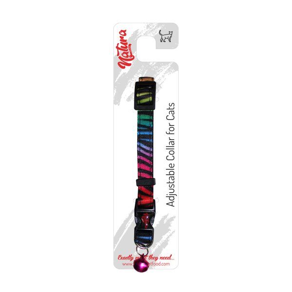 Natura Adult Cat Collar - Raınbow Zebra