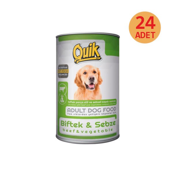 Quik Biftek ve Sebzeli Köpek Konservesi 24 adet