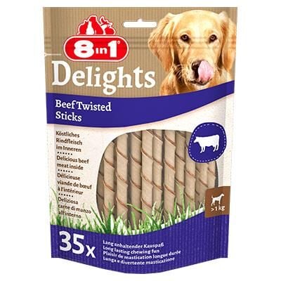 8in1 Delights Köpekler için Biftekli Ödül Çubuğu 35 Adet
