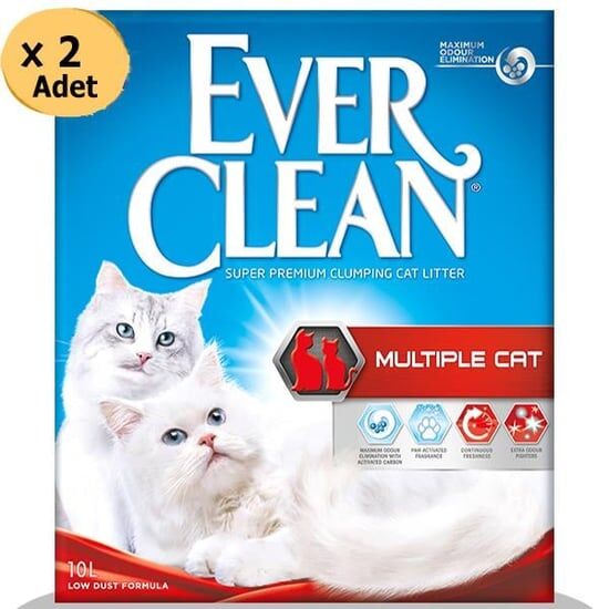 Ever Clean Multiple Cat Doğal Kedi Kumu 10 Lt x 2