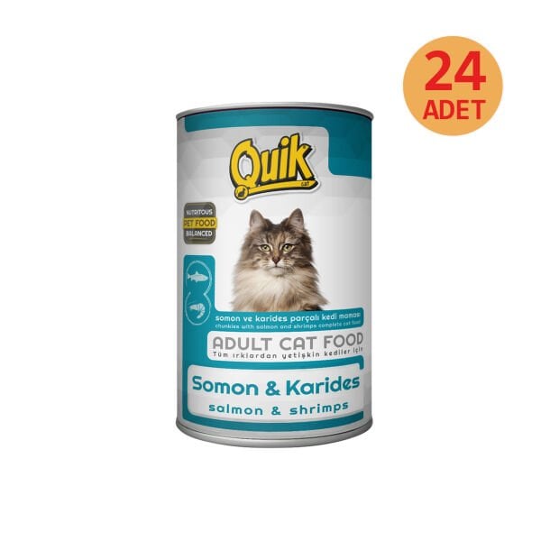 Quik Somon-Karides kedi Konservesi 24 adet