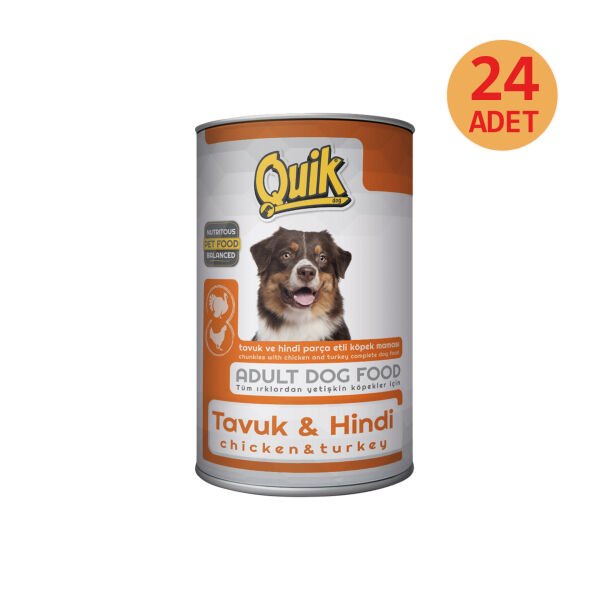 Quik Tavuk-Hindi köpek Konservesi 415 gr 24 adet