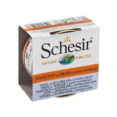 Schesir Broth Naturel Doğal Et Soslu Ton ve Levrekli Kedi Konseve 70 gr