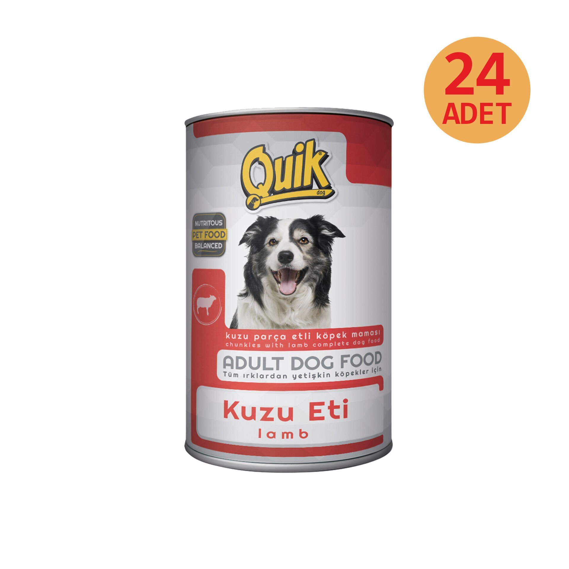 Quik Kuzu Etli köpek Konservesi 415 gr 24 adet