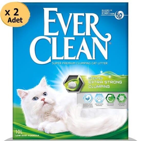 Ever Clean Extra Strength Scented Kokulu Doğal Kedi Kumu 10 Lt x 2 Adet