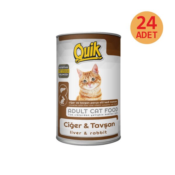 Quik Ciğer-Tavşan kedi Konservesi 415 gr 24 adet