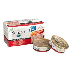 Schesir Karides ve Ton Balıklı Yetişkin Kedi Konservesi 6x50 Gr