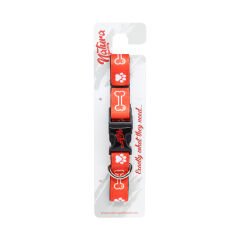 Natura Köpek Boyun Tasması M / L - Pati ve Kemik Kırmızı
