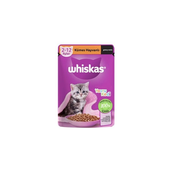 Whiskas Pouch Yavru Kümes Hayvanlı  85G