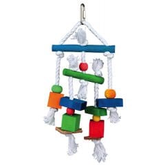 Trixie Kuş Oyuncağı Ahşap, İpli ve Derili 24 Cm