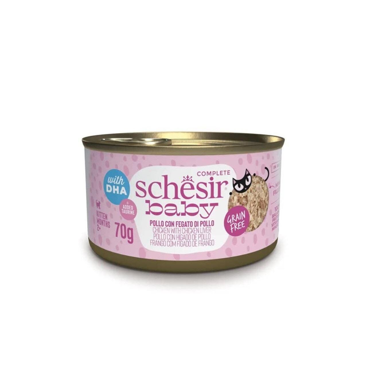 Schesir Babycat Tavuklu ve Ciğerli Yavru Kedi Konservesi 70gr