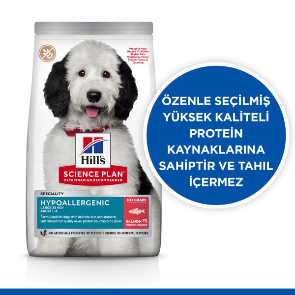 Hill's Hypoallergenic Yetişkin Orta Irk Somonlu Köpek Maması  12 Kg