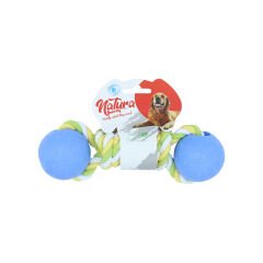 Natura İkili Plastik Top Köpek Halat Oyuncak 31 Cm